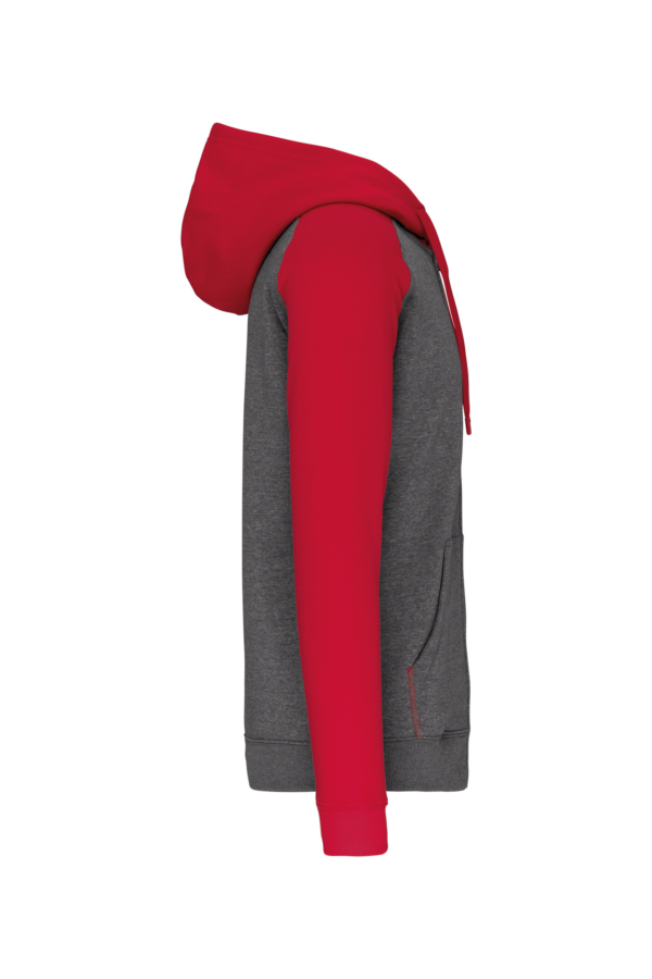 Veste molleton zippée capuche bicolore unisexe