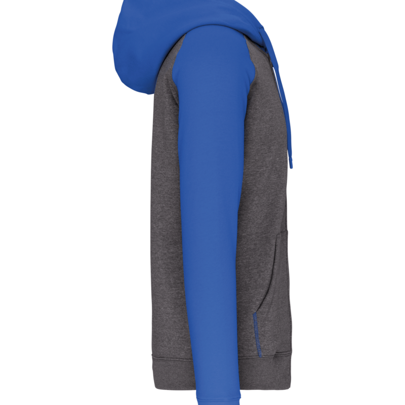 Veste molleton zippée capuche bicolore unisexe
