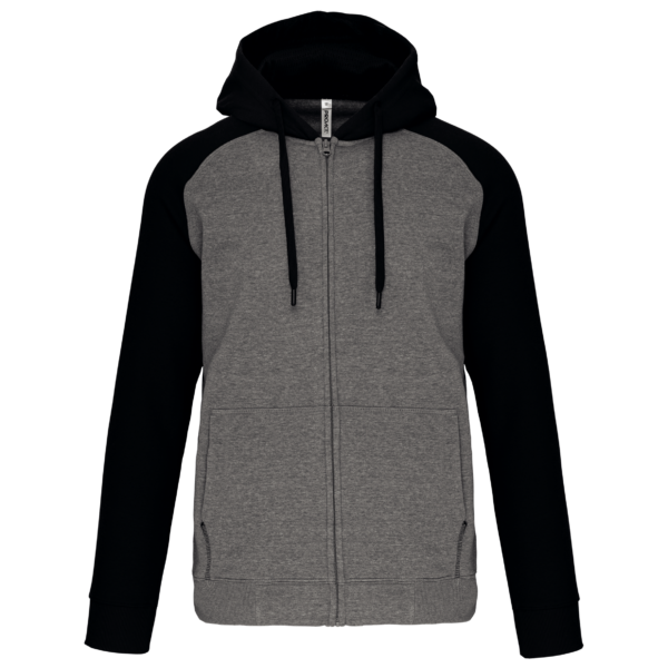 Veste molleton zippée capuche bicolore unisexe