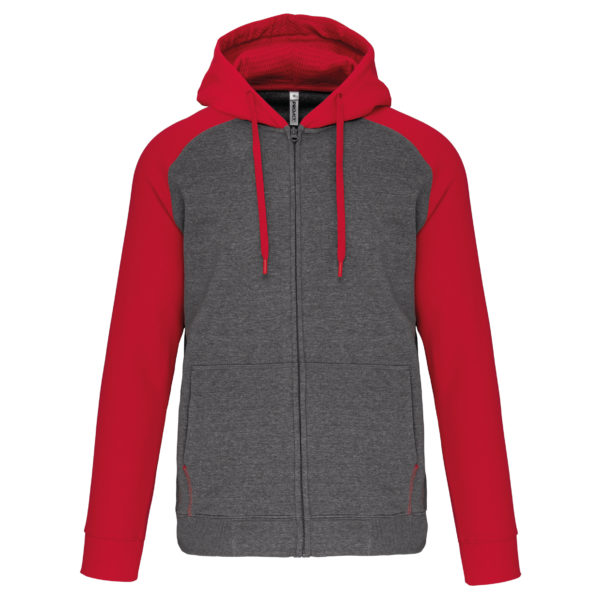 Veste molleton zippée capuche bicolore unisexe