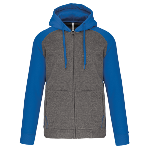 Veste molleton zippée capuche bicolore unisexe