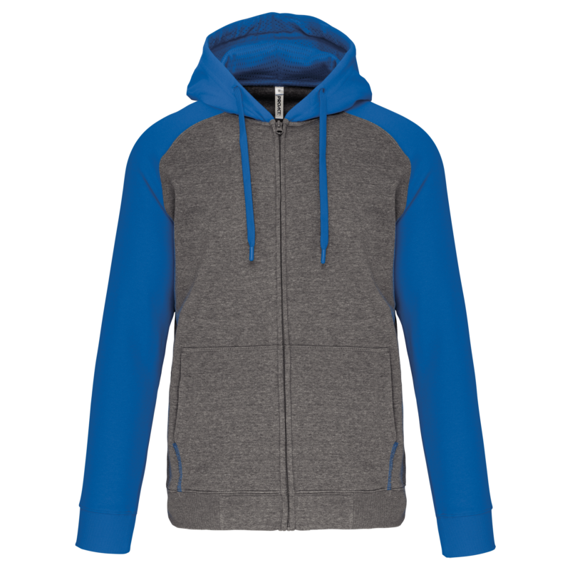 Veste molleton zippée capuche bicolore unisexe
