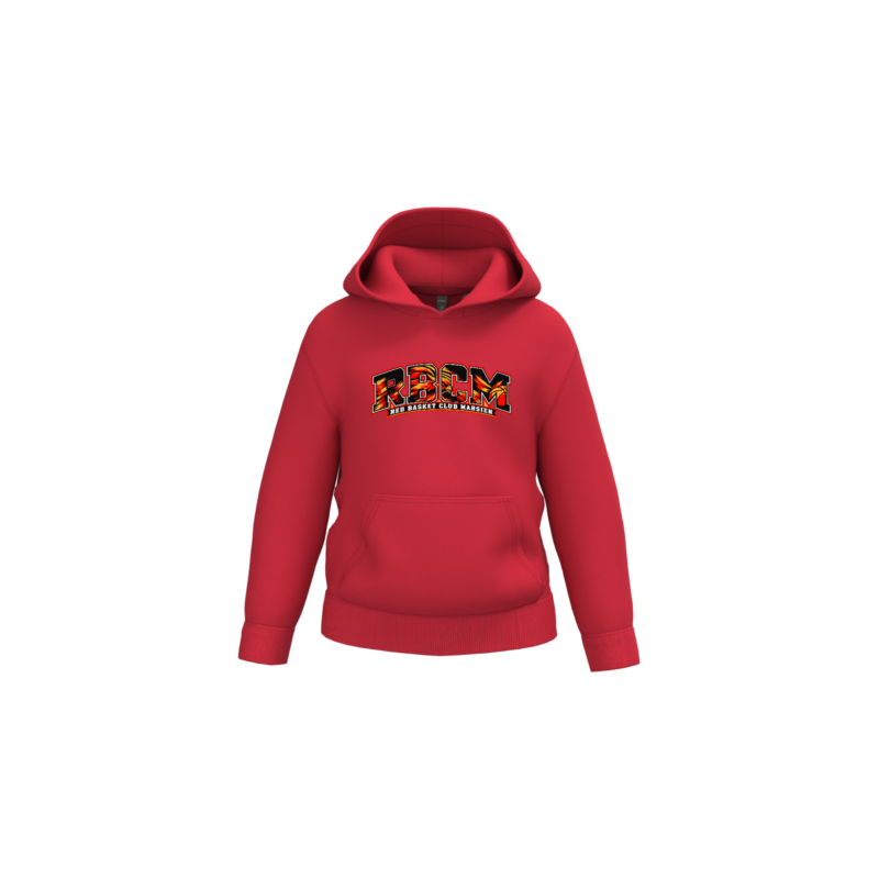 Sweat à capuche recyclé enfant personnalisé DTF – Club Basketball RBCM — Red Sweat-shirt à capuche enfant officiel RBCM