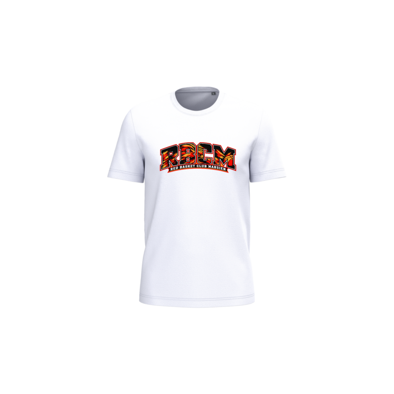 T-shirt basketball coton homme RBCM — White T-shirt homme officiel RBCM