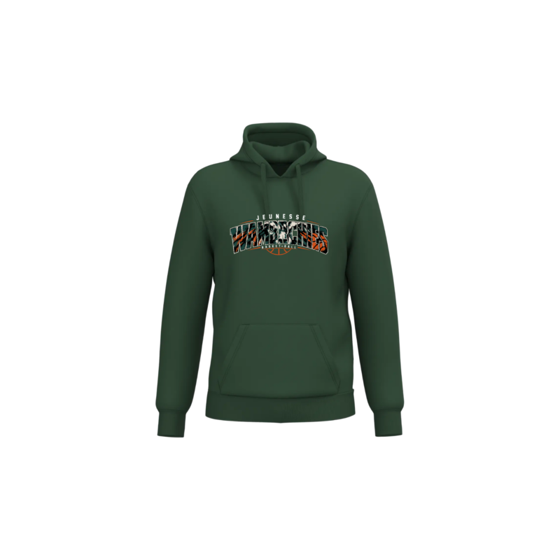 Sweat-shirt recyclé à capuche unisexe Jeunesse de Wambrechies — Forest Green Sweat-shirt à capuche officiel Jeunesse de Wambrechies
