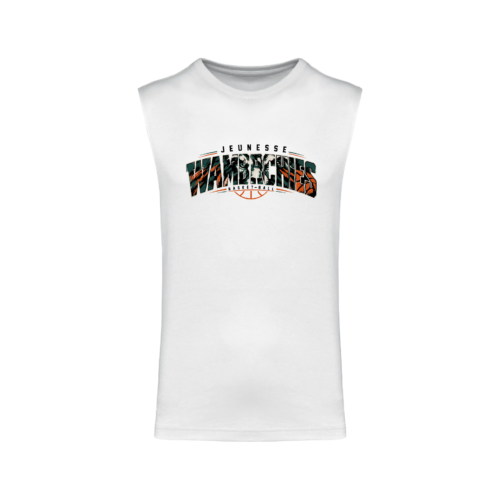 T-shirt sans manches homme officiel Jeunesse de Wambrechies – Blanc