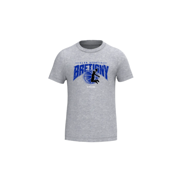 T-shirt basketball enfant coton Brétigny basket — Oxford Grey T-shirt enfant officiel Brétigny basket