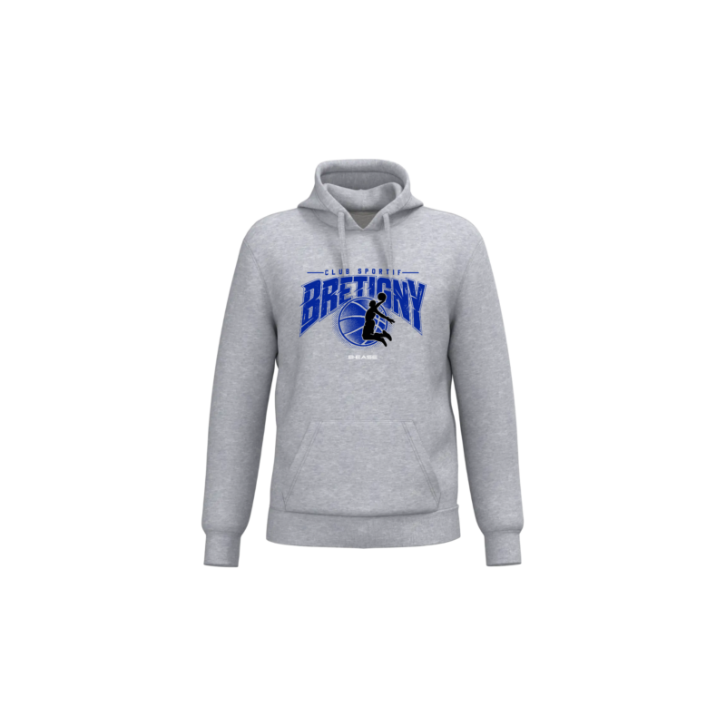 Sweat-shirt recyclé à capuche unisexe Brétigny basket — Oxford Grey Sweat-shirt recyclé à capuche unisexe Brétigny basket